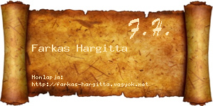 Farkas Hargitta névjegykártya